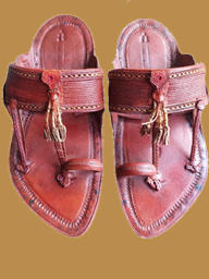 Picture of Premium Quality Handcrafted Kolhapuri Leather Chappal with Simple Design and Old Leather Gonda - Shop Now